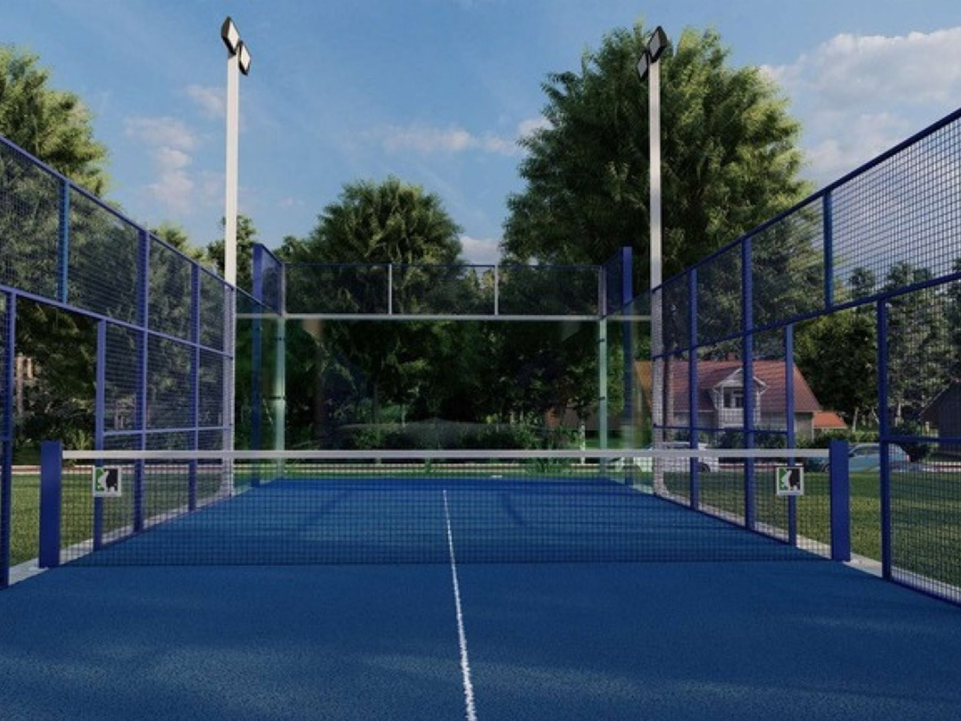 Terrain de padel en aluminium extérieur piste padel full panoramique