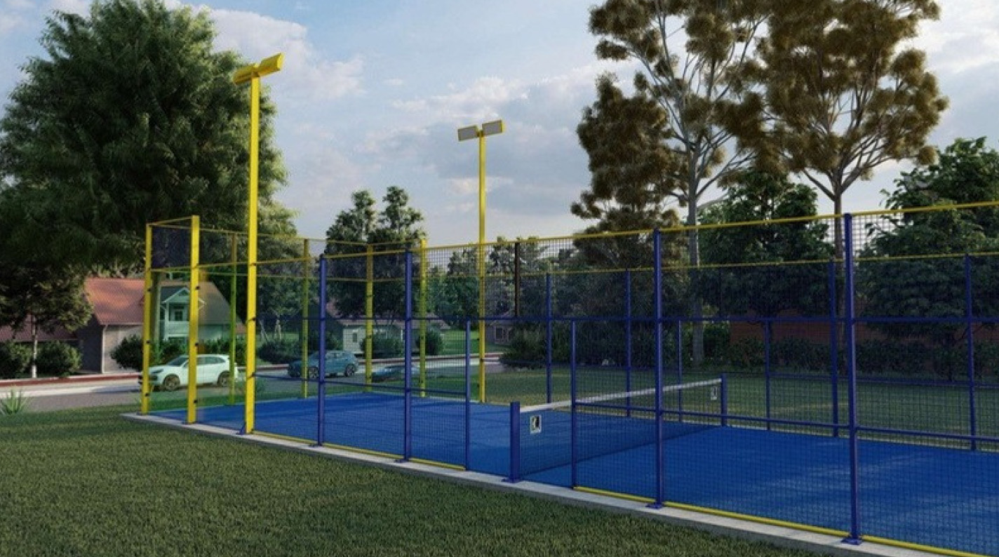 Terrain de padel en aluminium bleu et jaune Terrain de padel Outdoor Simple 3S SportSystemS